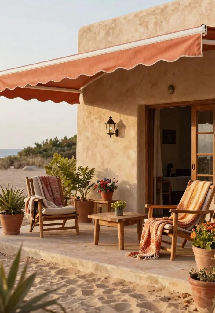 10 Best Awning Color Ideas to Match Your Siding 6. Earthy Terracotta for Warmth 0