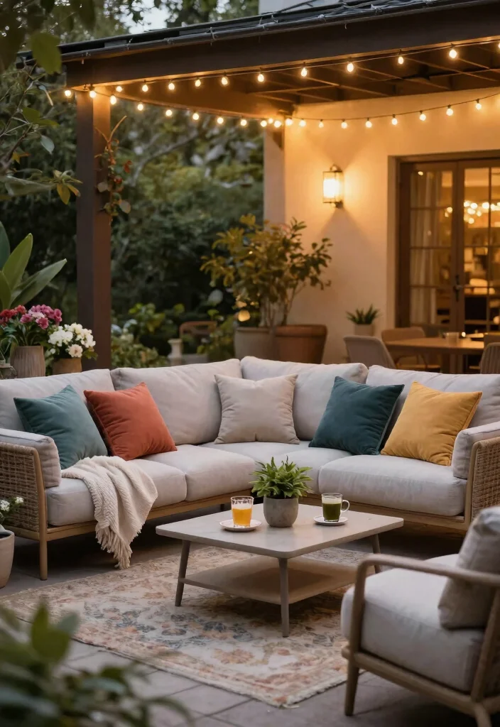 10 Cozy Covered Patio Decor Ideas for Year Round Use 2. Create Cozy Seating Arrangements 0