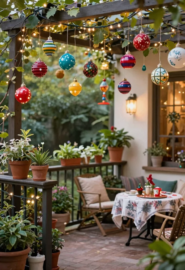 10 Festive Apartment Patio Christmas Decor Ideas 6. Outdoor Christmas Ornaments 0
