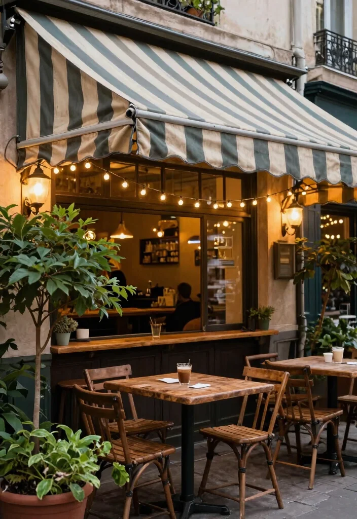 10 Trendy Coffee Shop Awning Ideas to Attract Customers 4. Vintage Bistro Style Awnings 0