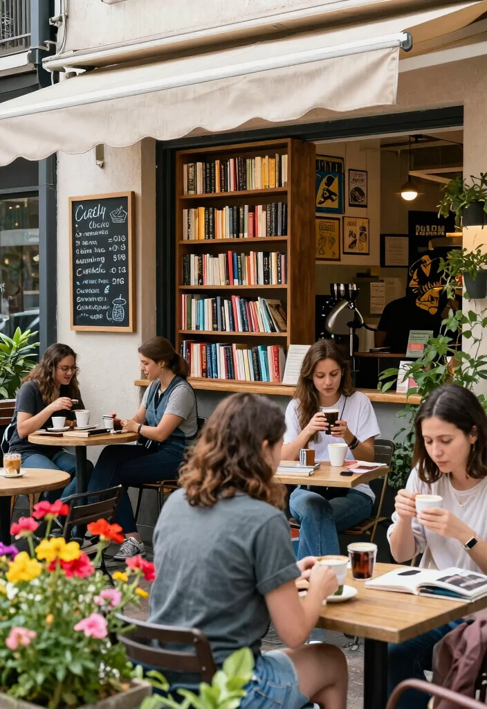 10 Trendy Coffee Shop Awning Ideas to Attract Customers 6. Interactive Awning Spaces 0