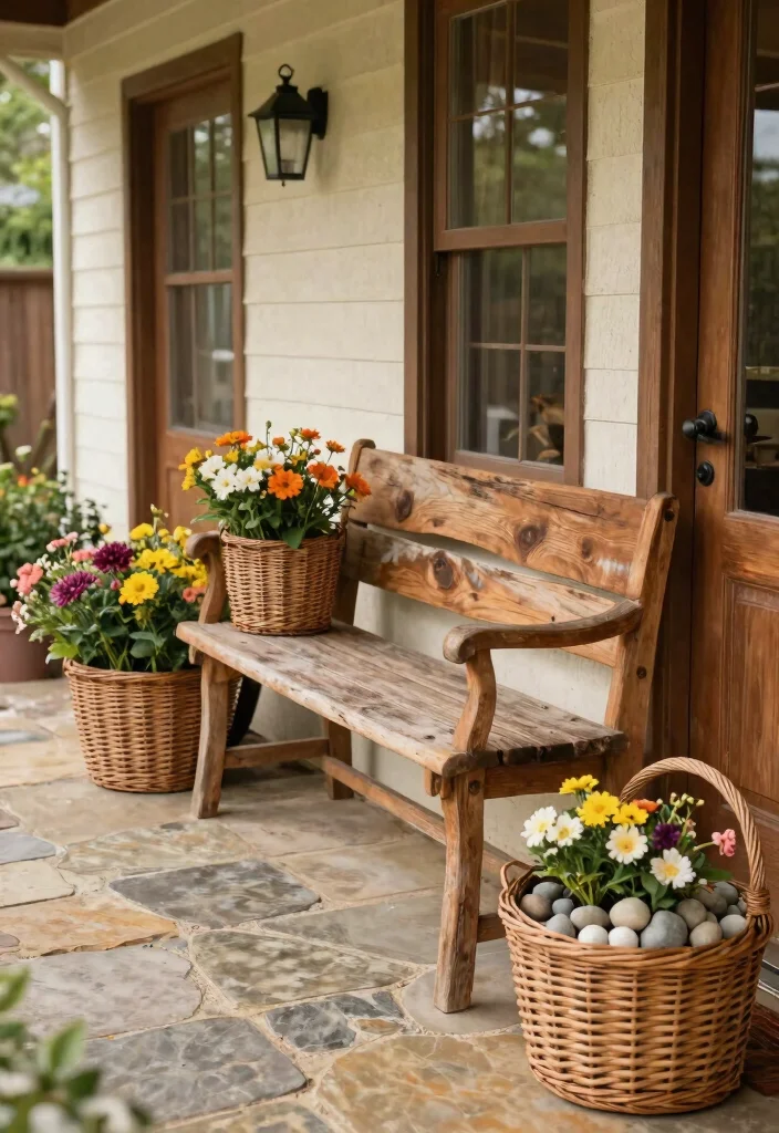10 Welcoming Front Door Patio Decor Porch Tips 3. Use Natural Materials for Decor 0
