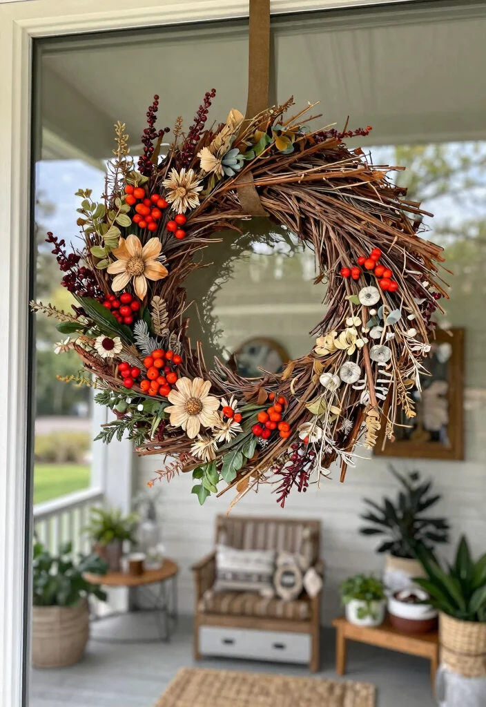 10 Welcoming Front Door Patio Decor Porch Tips 7. Hang a Wreath with a Twist 0