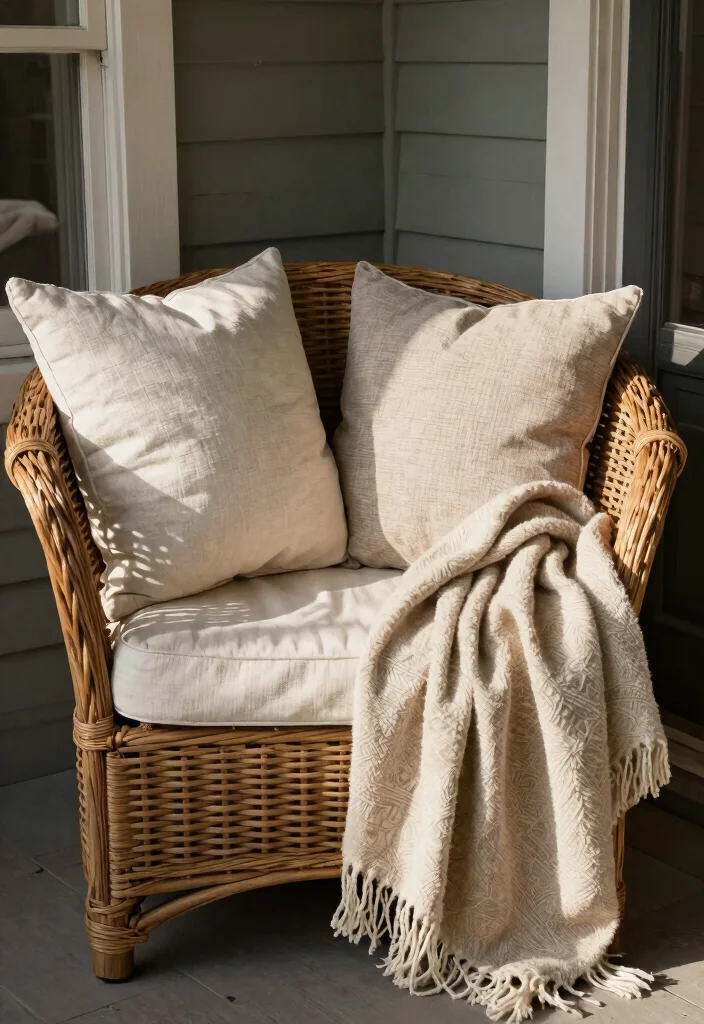 10 Welcoming Front Door Patio Decor Porch Tips 8. Welcome with Natural Textiles 0