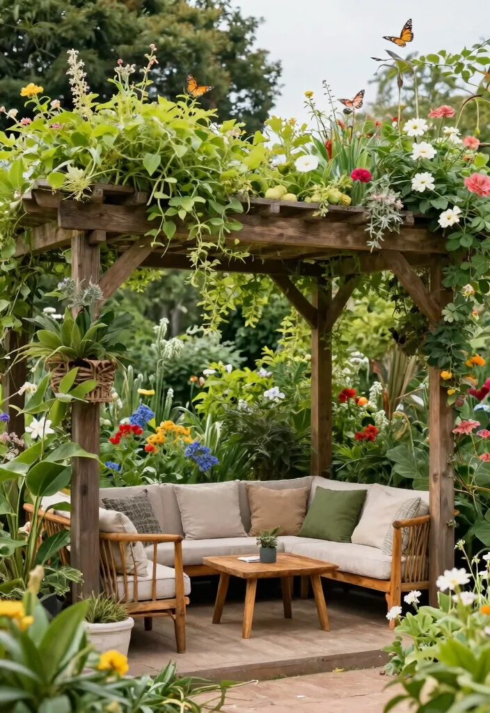 11 Chic Pergola Awning Ideas for a Shady Garden Retreat 10. Green Roof Pergola for Biodiversity 0