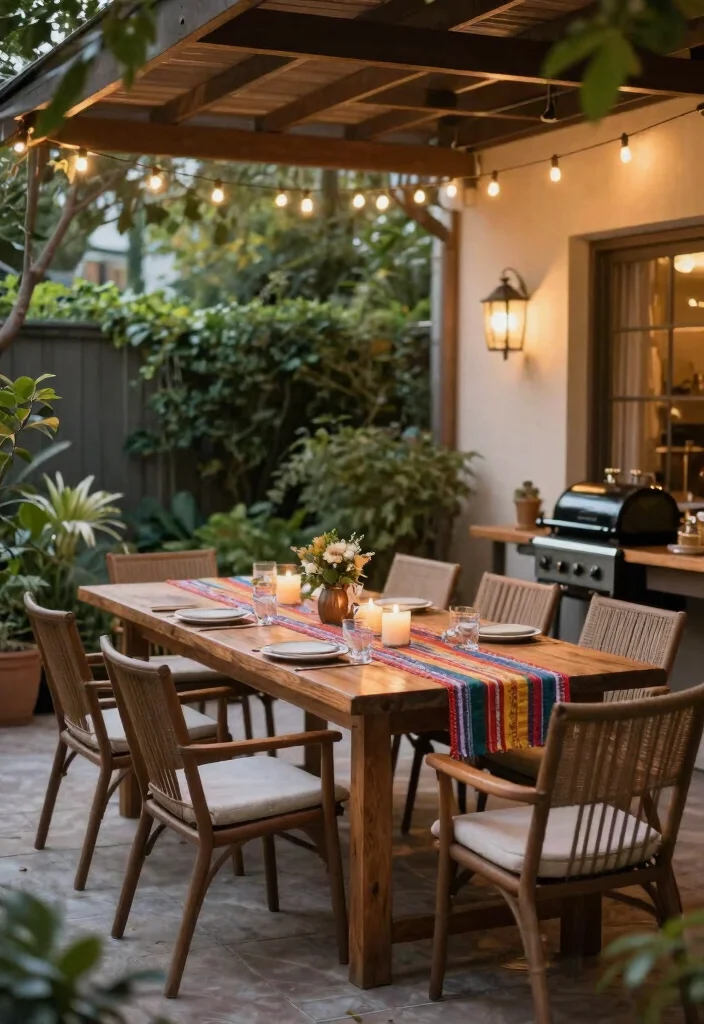 11 Relaxing Back Patio Decor Ideas for Home Comfort 6. Outdoor Dining Area 0