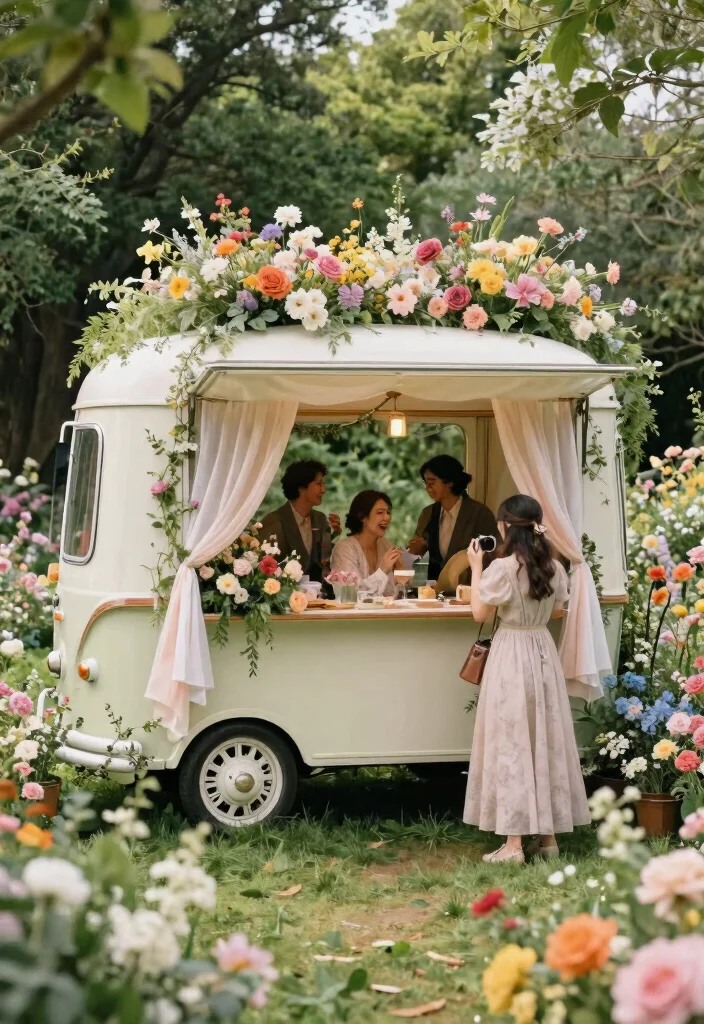 11 Romantic Wedding Canopy Ideas for Outdoor Celebrations 11. Vintage Caravan Canopy 0
