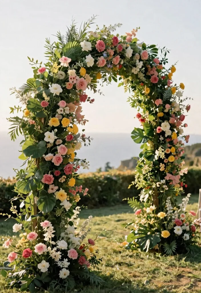11 Romantic Wedding Canopy Ideas for Outdoor Celebrations 3. Elegant Floral Arch 0