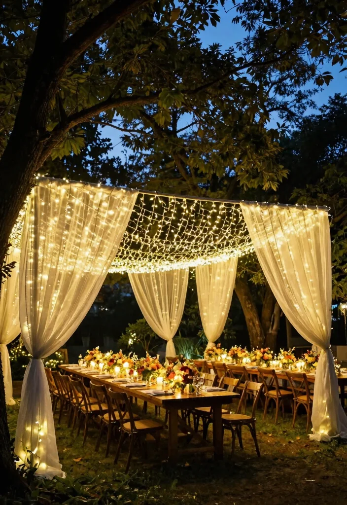 11 Romantic Wedding Canopy Ideas for Outdoor Celebrations 8. Fairy Light Canopy 0