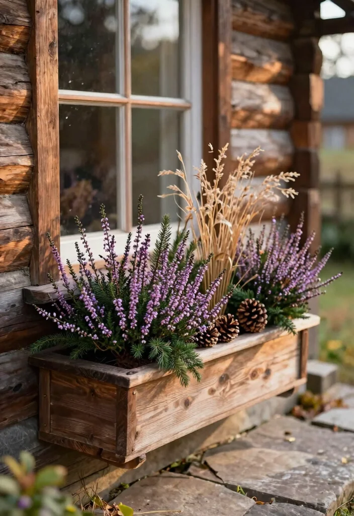 12 Best Fall Window Box Ideas for a Welcoming Front Porch 2. Rustic Woodland Theme 0