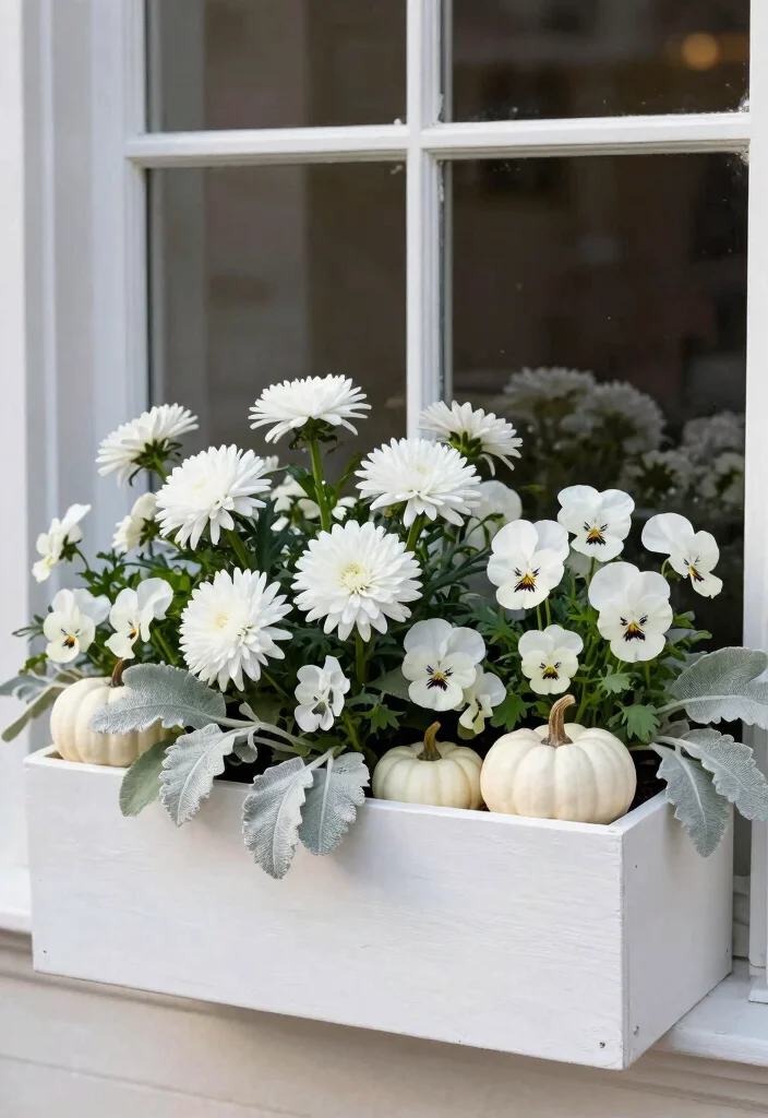 12 Best Fall Window Box Ideas for a Welcoming Front Porch 7. Elegant Monochrome 0