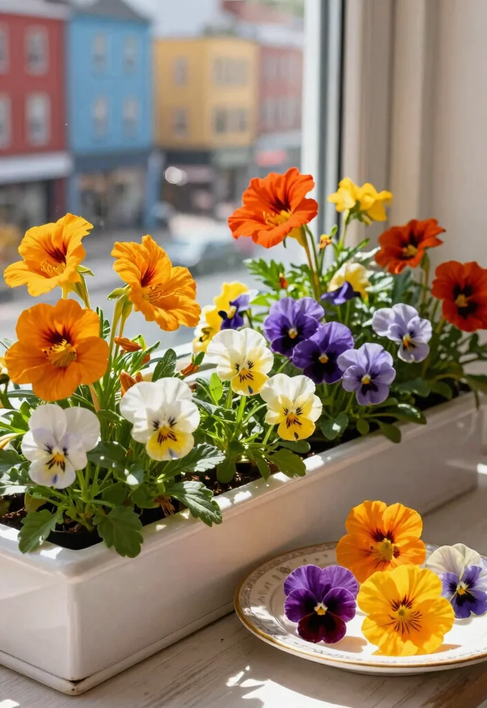 12 Best Full Sun Window Box Ideas for Bright Windows 7. Edible Flowers A Delightful Treat 0