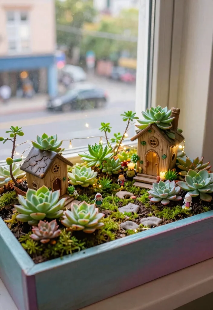 12 Best Full Sun Window Box Ideas for Bright Windows 9. Fairy Garden Miniature Magic 0