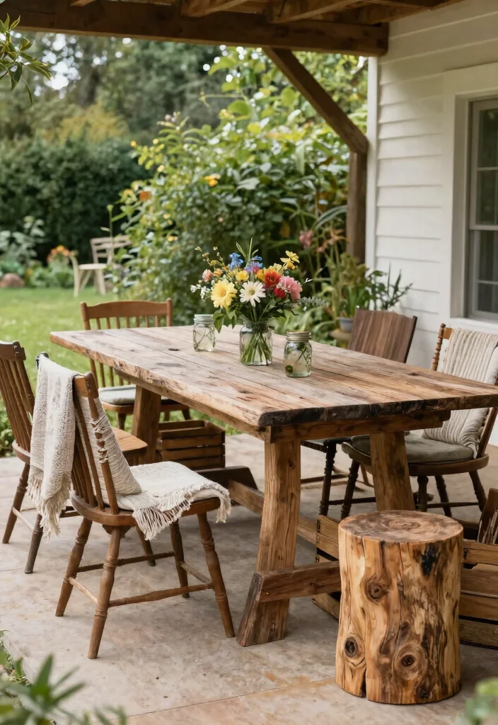 15 Best Patio Decor Inspiration Photos for Your Backyard 3. Rustic Charm with Wooden Elements 0