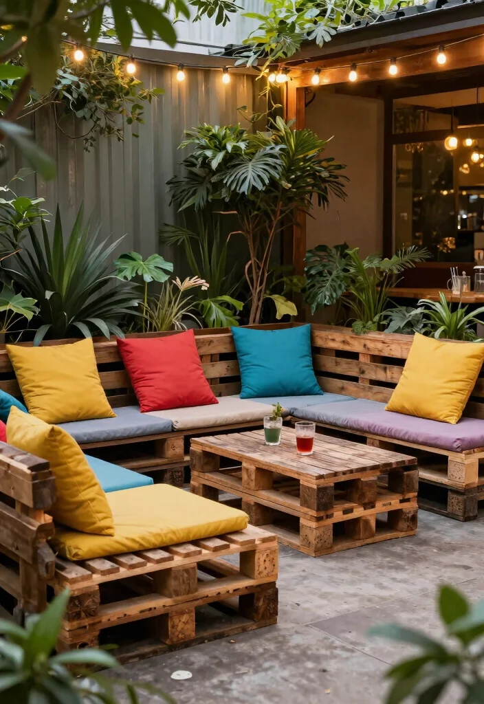 15 Creative Patio Decor Ideas on a Budget for Any Home 1. Upcycled Wooden Pallet Seating 0