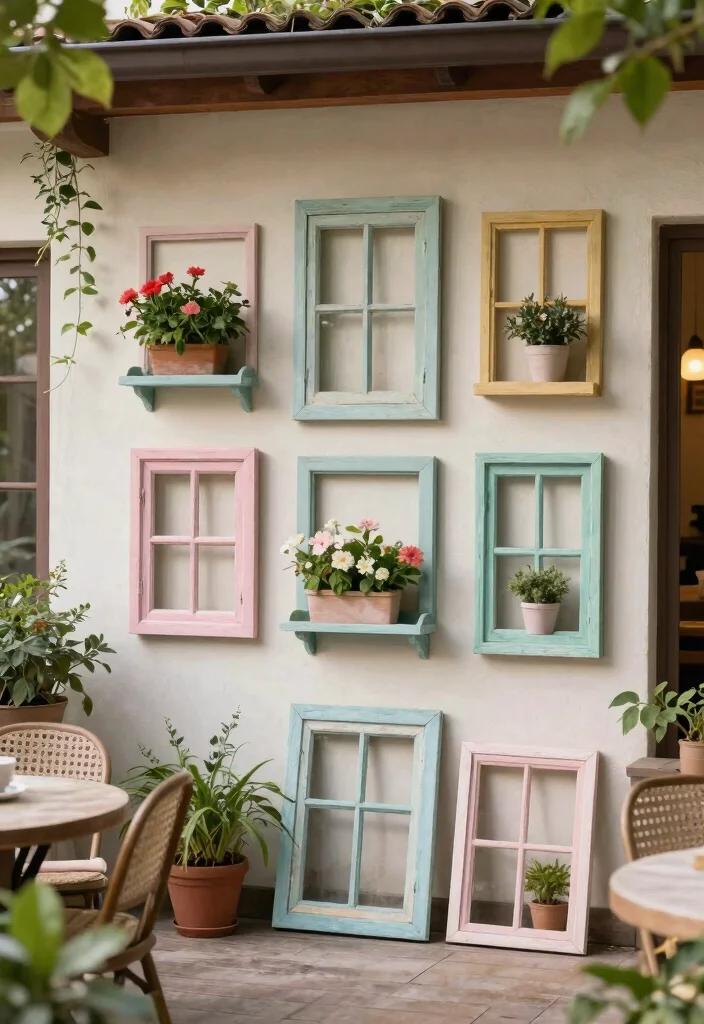15 Creative Patio Decor Ideas on a Budget for Any Home 12. Upcycled Window Frame Decor 0