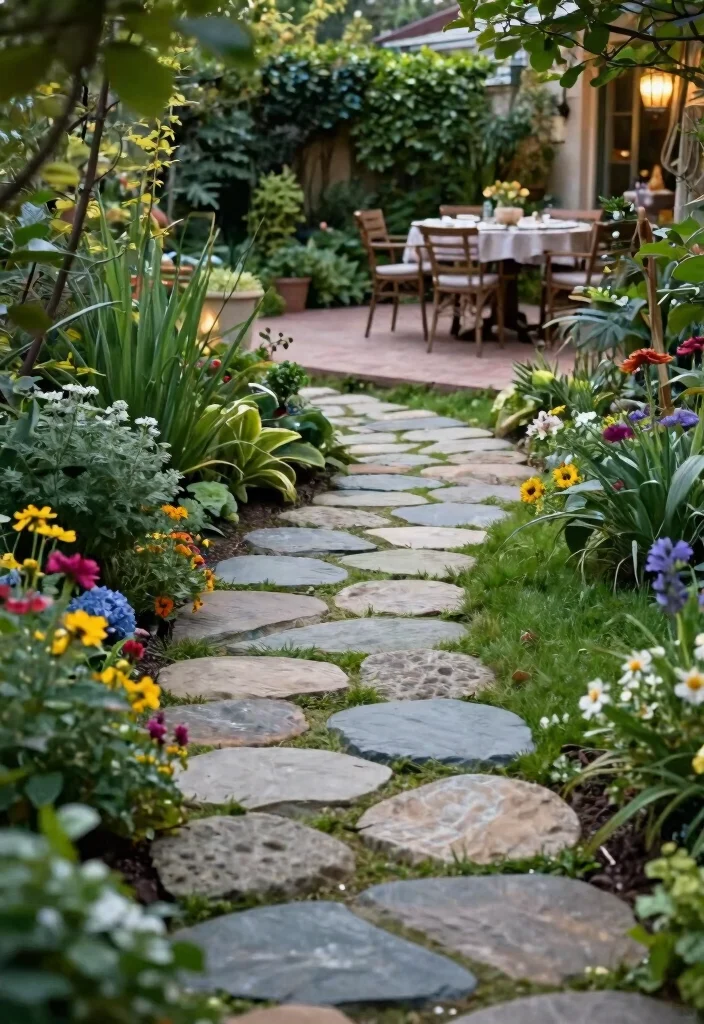 15 Creative Patio Decor Ideas on a Budget for Any Home 13. DIY Stone Pathway 0