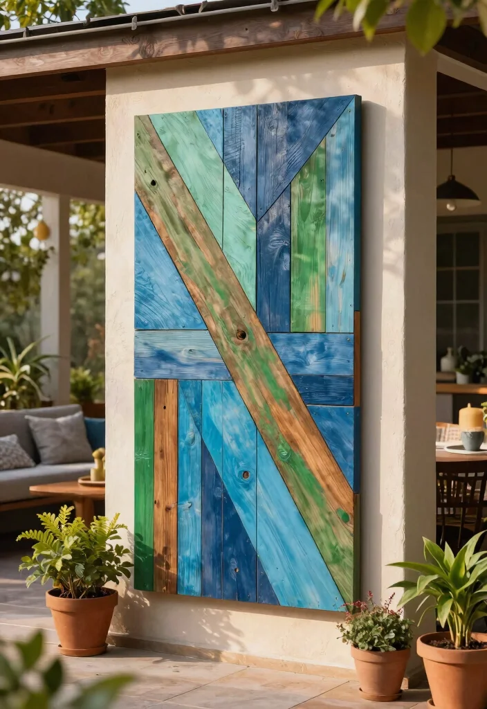 15 Creative Patio Decor Ideas on a Budget for Any Home 14. Reclaimed Wood Wall Art 0