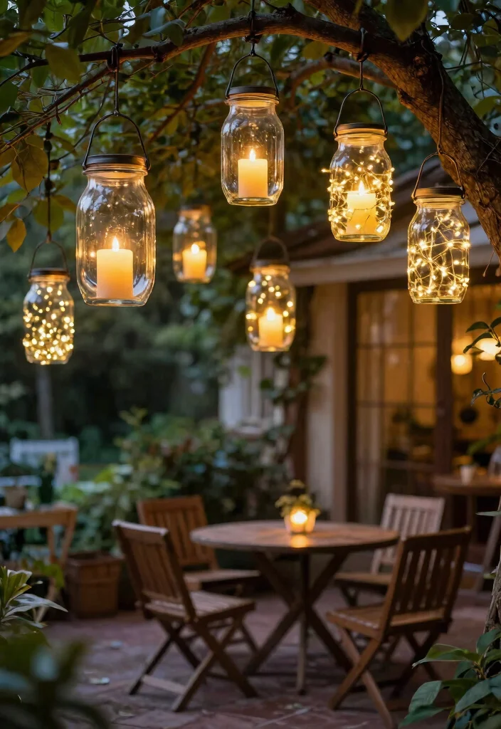 15 Creative Patio Decor Ideas on a Budget for Any Home 3. Recycled Glass Jar Lanterns 0