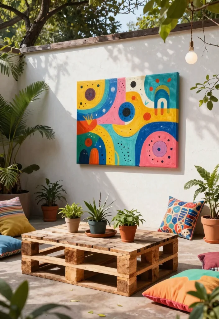 15 Creative Patio Decor Ideas on a Budget for Any Home 6. Creative Use of Pallet Wood for Decor 0