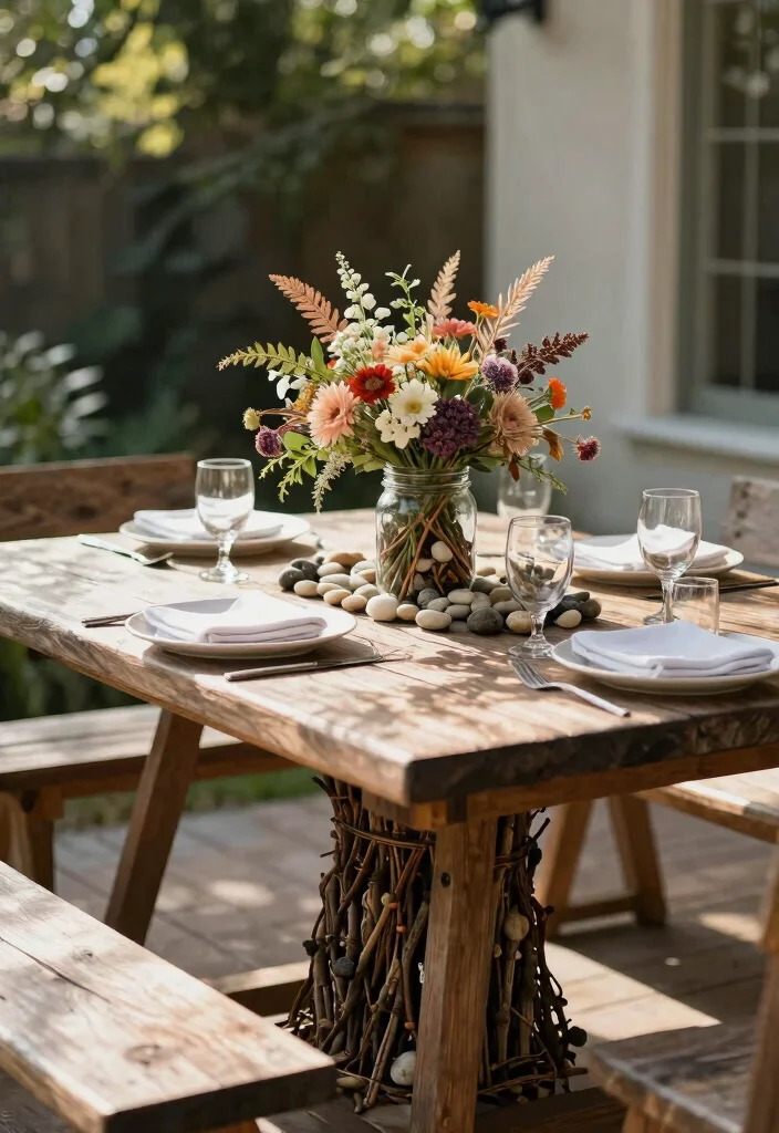15 Creative Patio Decor Ideas on a Budget for Any Home 7. Nature Inspired Centerpieces 0