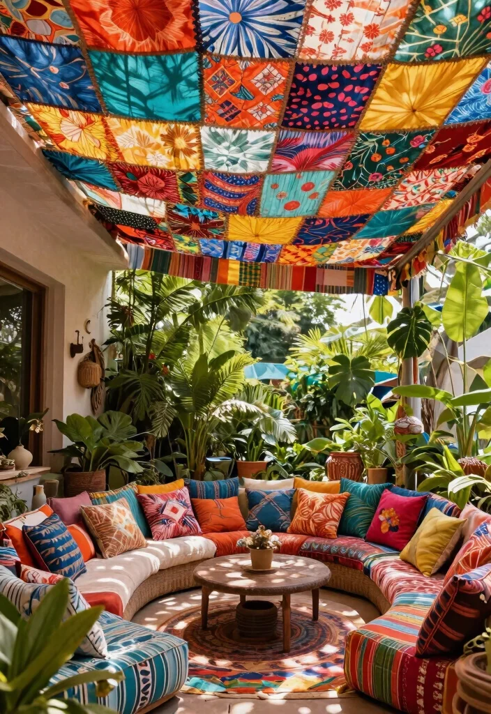 15 Elegant Awning Ideas for Eco Friendly Patio Transformations 9. Upcycled Fabric Awnings 0