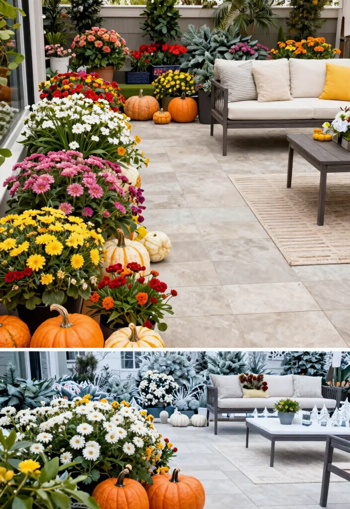 15 Stunning Patio Decor Ideas with Flowers and Foliage 12. Seasonal Inspiration 0