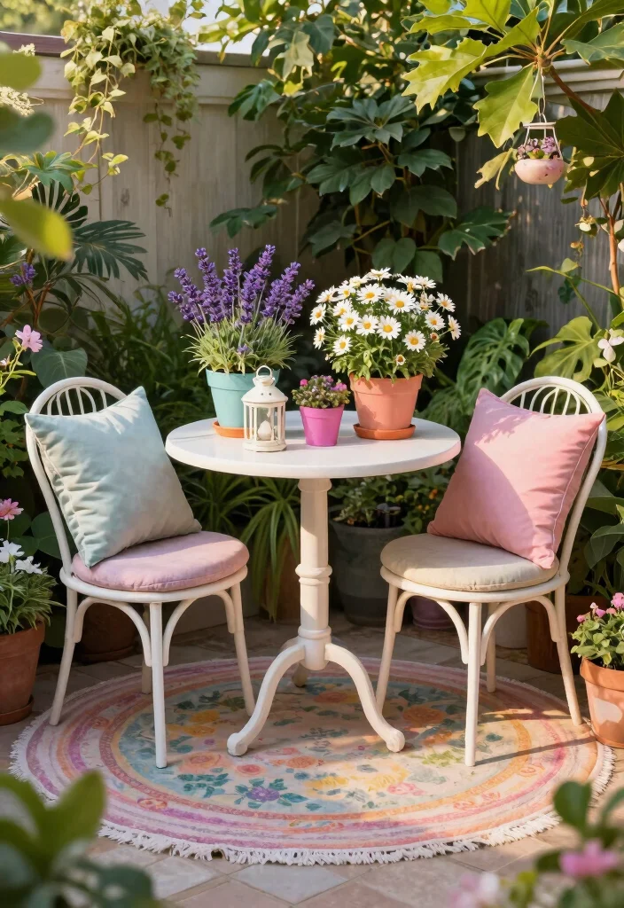 15 Stunning Patio Decor Ideas with Flowers and Foliage 2. Cozy Flower Nook 0