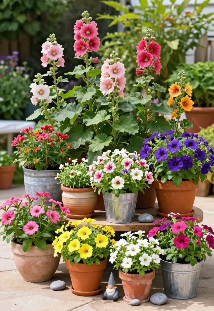 15 Stunning Patio Decor Ideas with Flowers and Foliage 4. Colorful Container Combinations 0