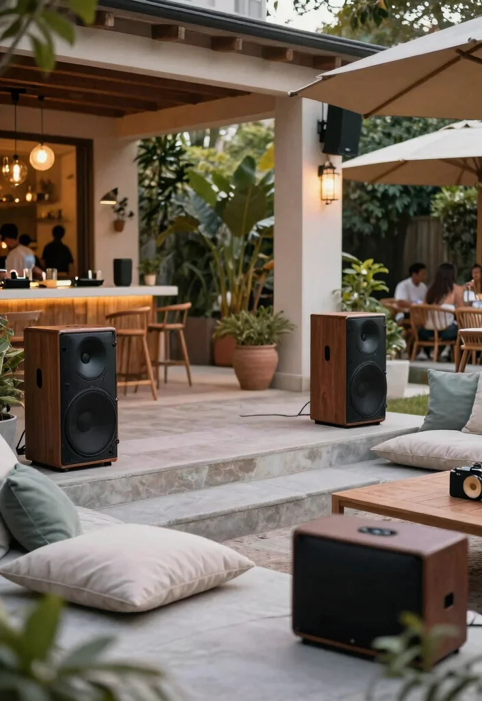 21 Beautiful Patio Decor Ideas for a Modern Sanctuary 18. Outdoor Sound System 0