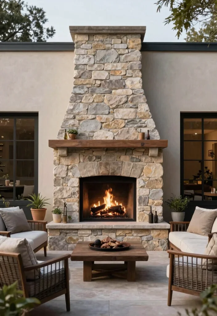 21 Beautiful Patio Decor Ideas for a Modern Sanctuary 19. Natural Fireplaces 0