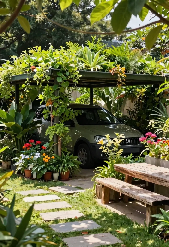7 Best Carport Awning Ideas to Protect Your Vehicle 2. Green Roof Carport Awnings 0