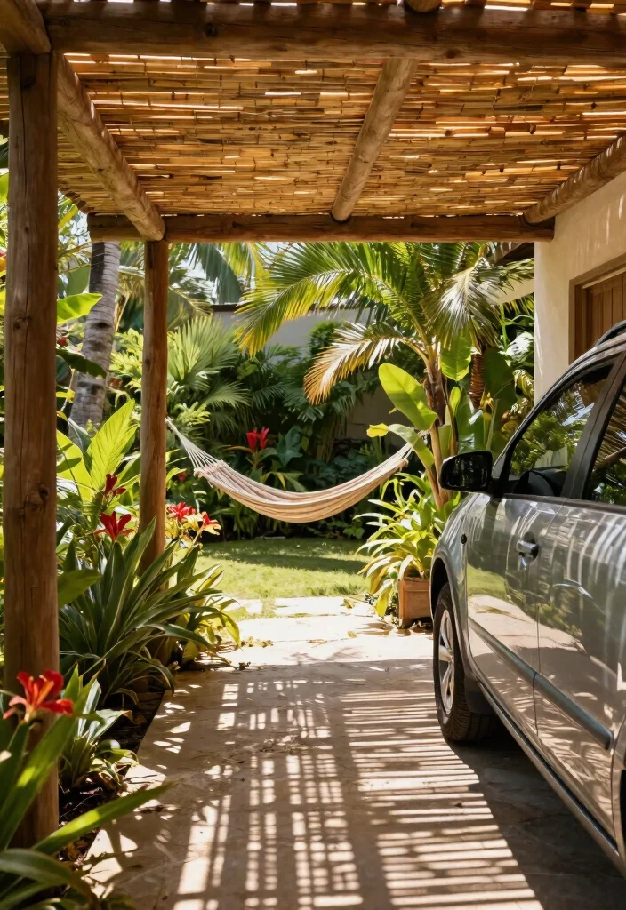 7 Best Carport Awning Ideas to Protect Your Vehicle 3. Bamboo and Natural Materials 0