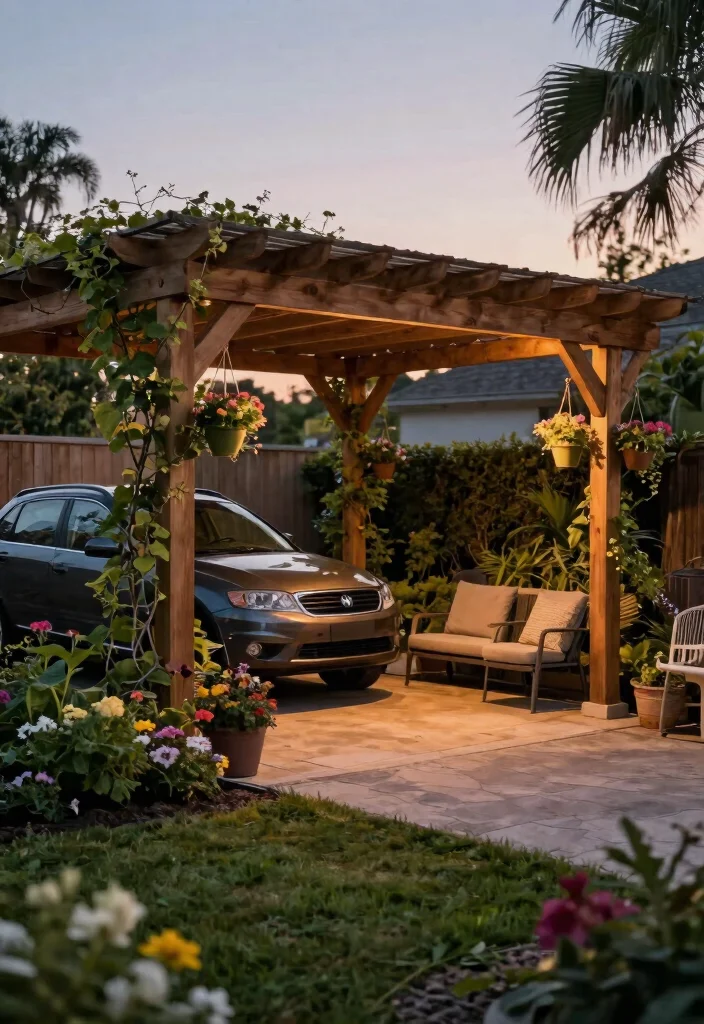 7 Best Carport Awning Ideas to Protect Your Vehicle 6. Wooden Pergola Awnings 0