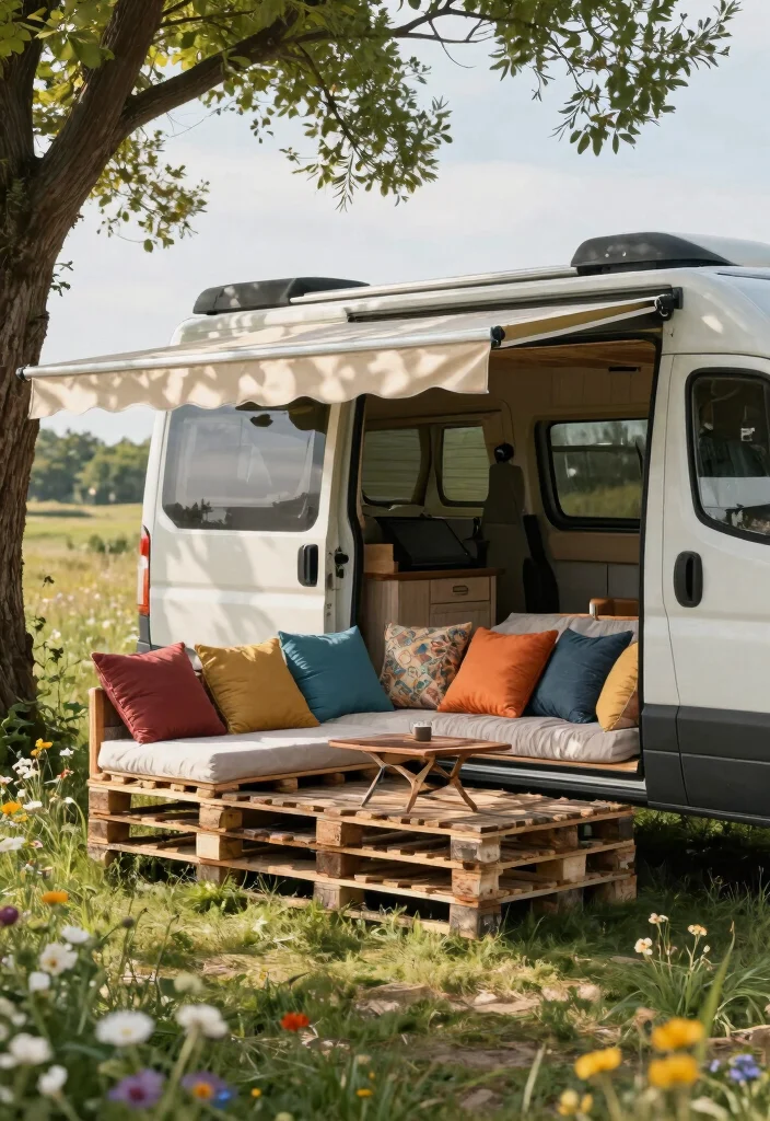 7 Best Van Awning Ideas for Outdoor Adventures 5. DIY Pallet Awning for a Rustic Touch 0