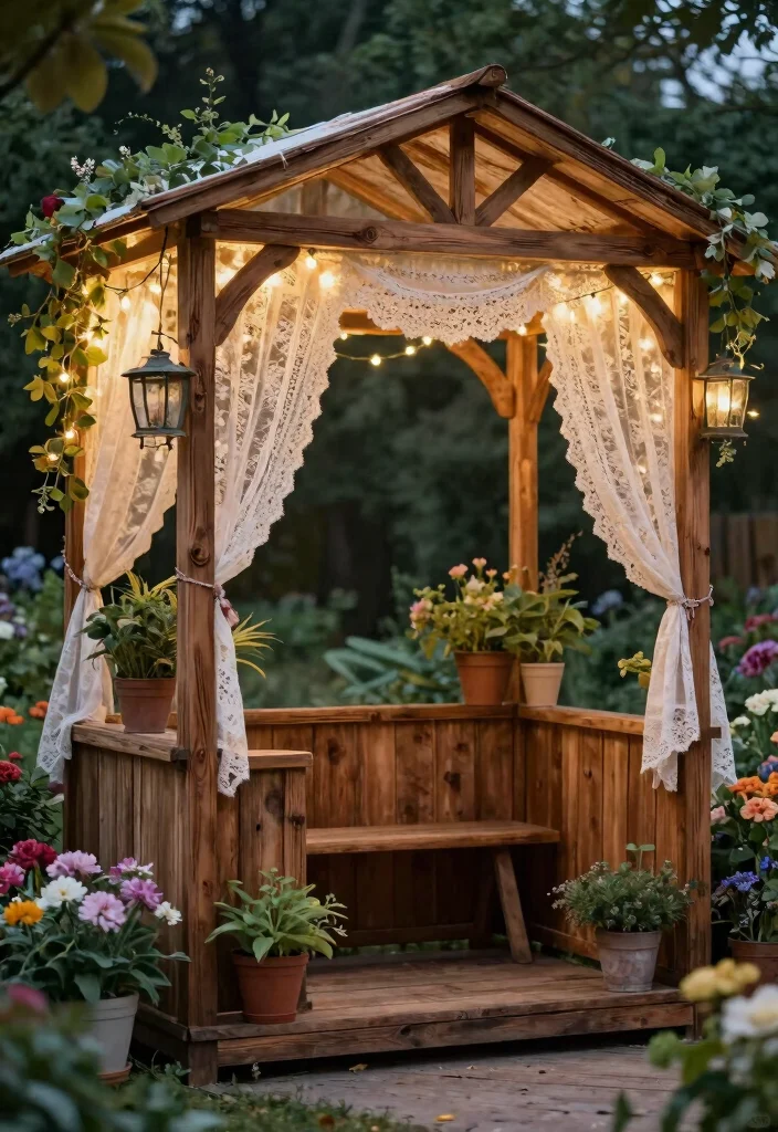 7 Cozy Cottage Awning Ideas for a Rustic Backyard 1. Vintage Wooden Canopy 0