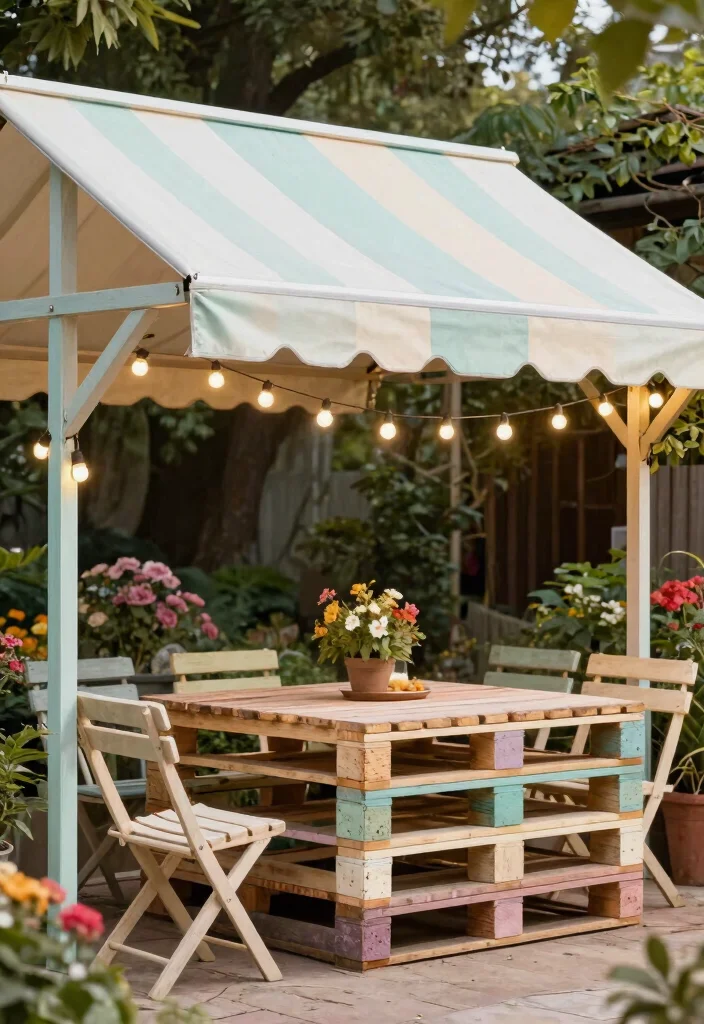 7 Cozy Cottage Awning Ideas for a Rustic Backyard 4. DIY Pallet Awning 0