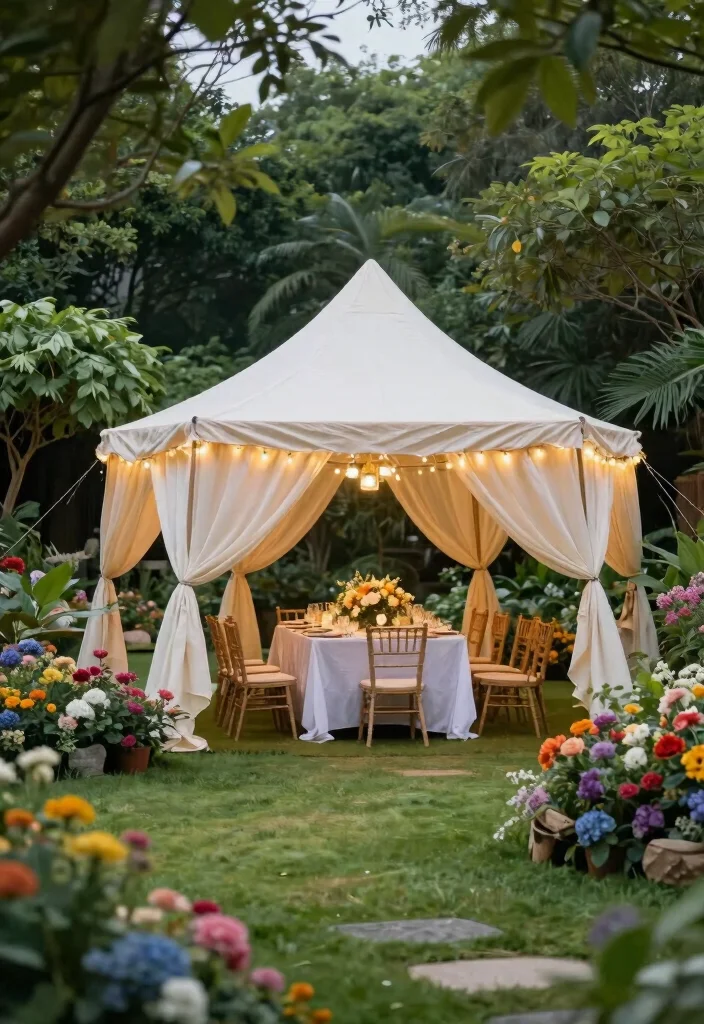 7 Cozy Cottage Awning Ideas for a Rustic Backyard 7. Elegant Canopy Tents 0