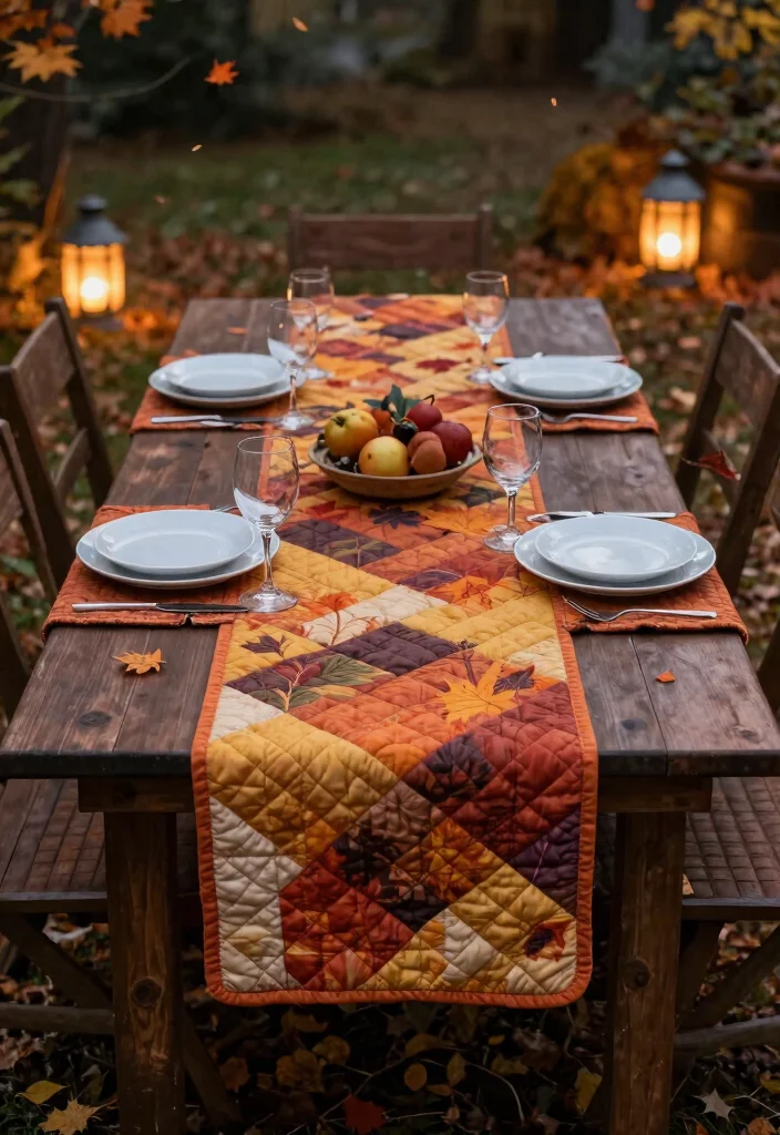 7 Cozy Patio Decor Ideas with Quilts for Fall 6. Quilted Runners and Trivets 0