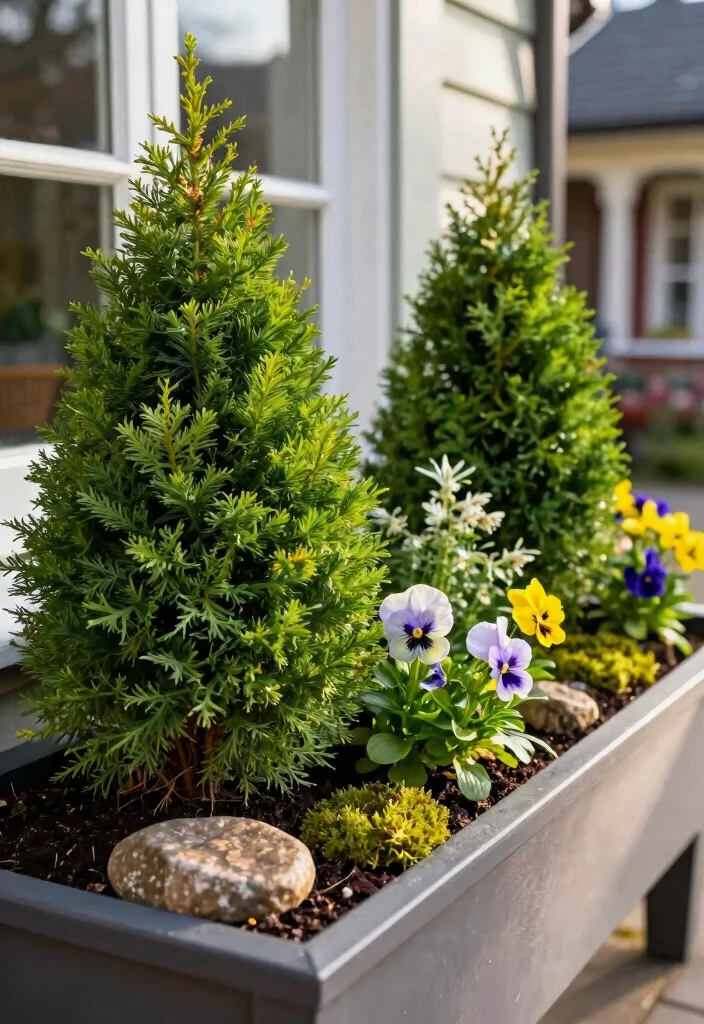 7 Lush Evergreen Window Box Ideas for Year Round Appeal 1. Classic Evergreens with Seasonal Accents 0