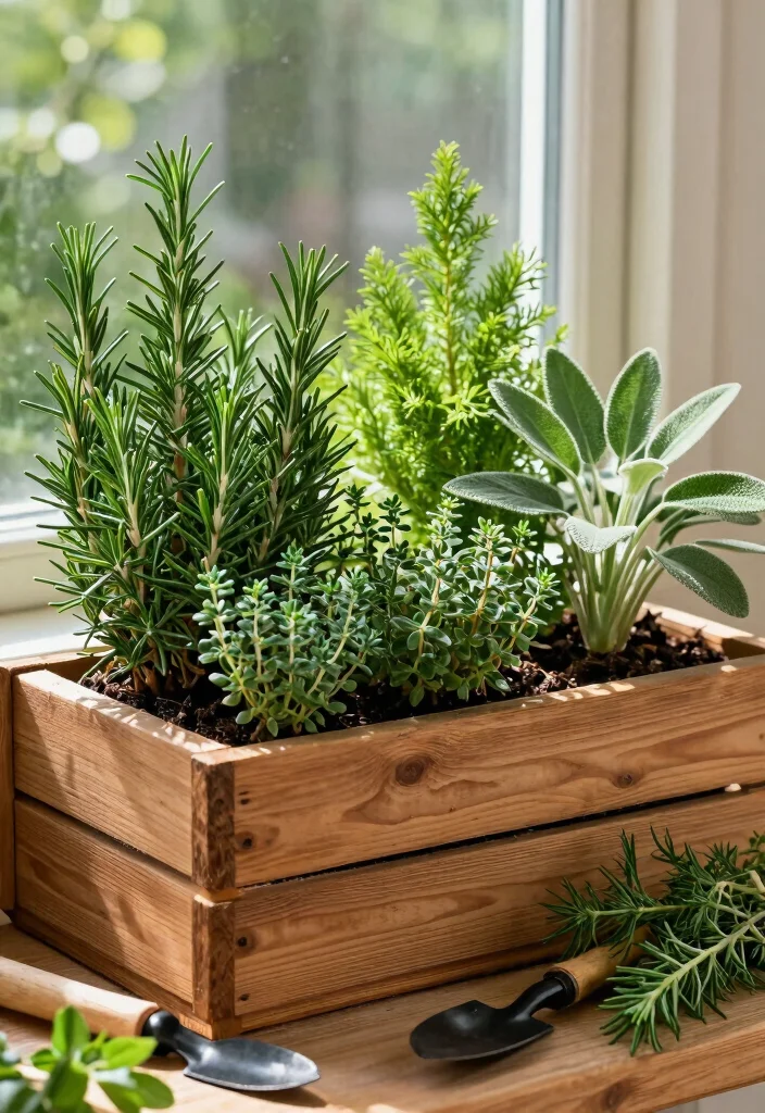 7 Lush Evergreen Window Box Ideas for Year Round Appeal 3. Edible Evergreens for a Culinary Touch 0