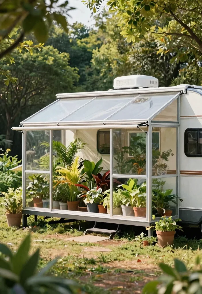 7 Versatile Camper Awning Ideas for Outdoor Enthusiasts 4. Greenhouse Awning Extension 0