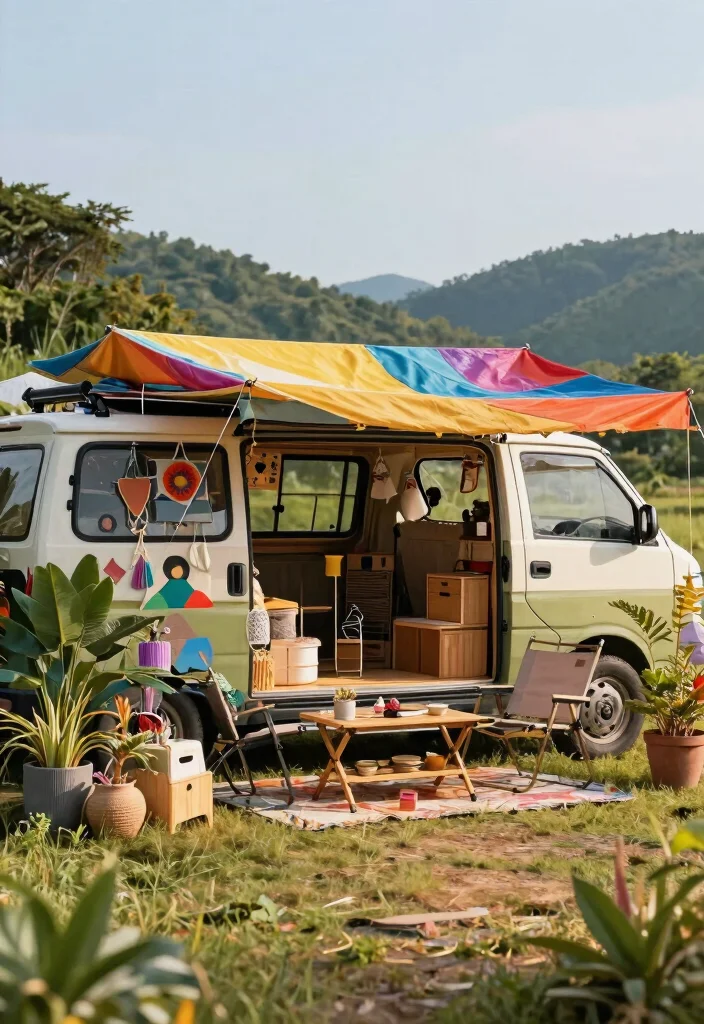 7 Versatile Campervan Awning Ideas for Van Life Freedom 7. DIY Awning Ideas for Personal Touch 0