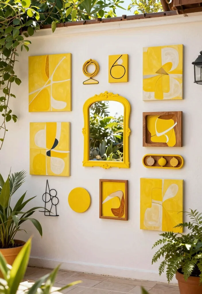 8 Bright Yellow Patio Decoration Ideas for a Sunny Yard 7. Yellow Wall Art and Decor 0