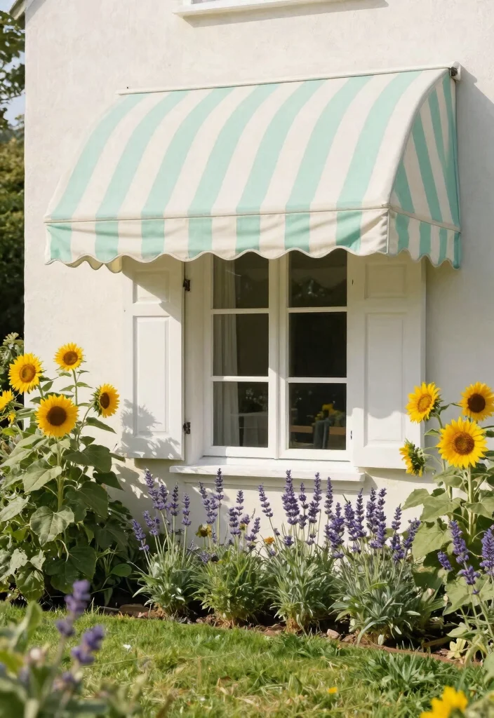 8 Classic Awning Ideas Window Decorations 2. Vintage Striped Awnings 0