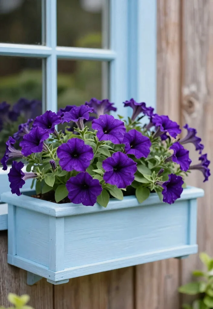 8 Colorful Petunia Window Box Ideas for Cascading Blooms 1. Classic Petunia Elegance 0
