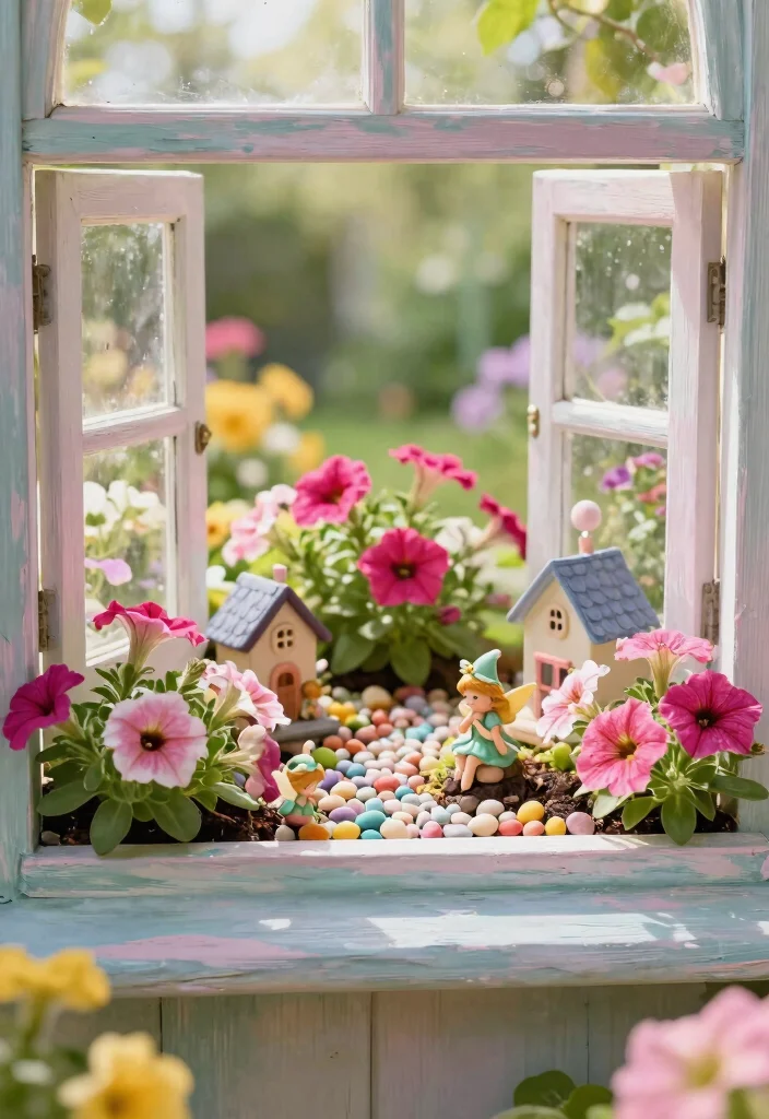 8 Colorful Petunia Window Box Ideas for Cascading Blooms 8. DIY Petunia Fairy Garden 0