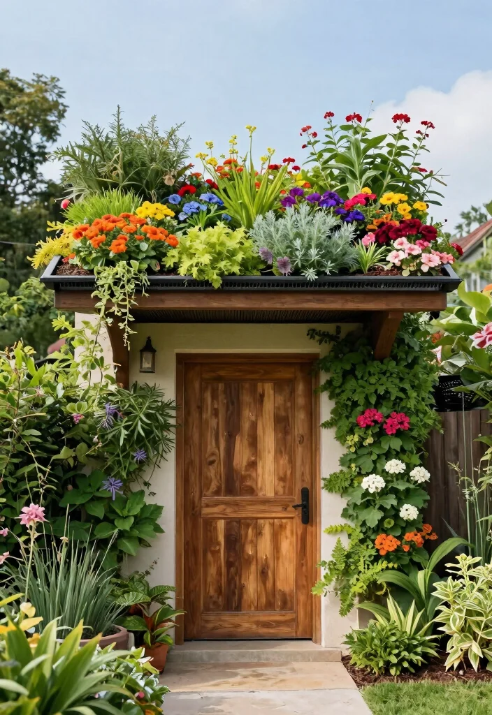 8 Functional Door Awning Ideas for Any Architectural Style 4. Green Roof Awning 0