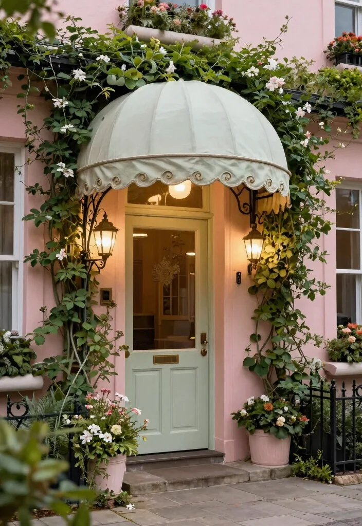 8 Functional Door Awning Ideas for Any Architectural Style 5. Vintage Style Awning 0