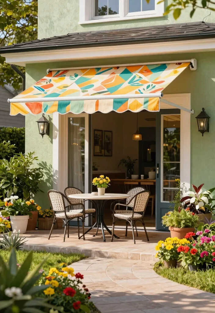 8 Functional Door Awning Ideas for Any Architectural Style 8. Customizable Folding Awning 0